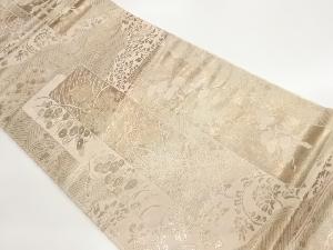 短冊に松・草花模様袋帯